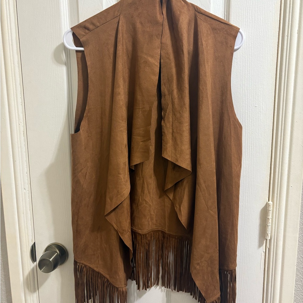 SHEIN Camel Open Front Vest
